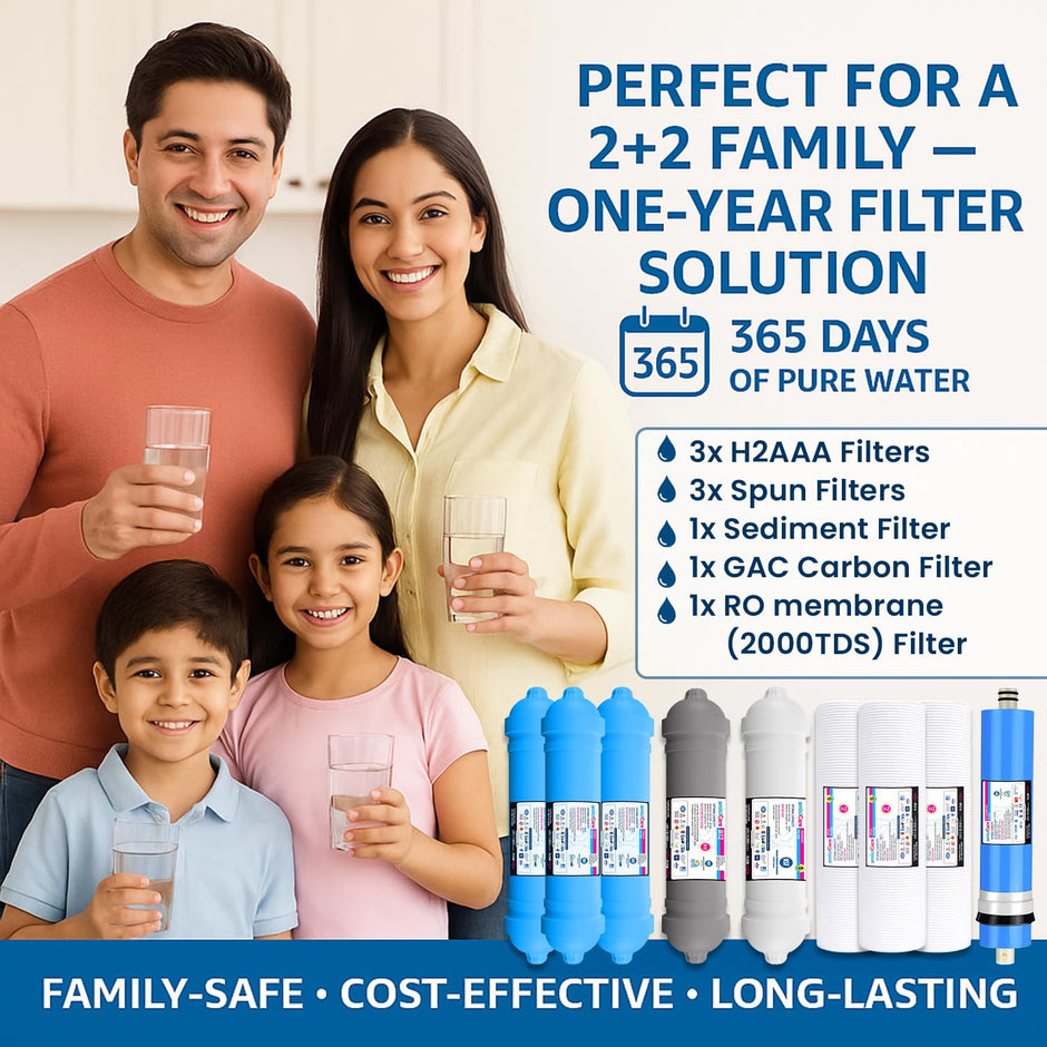 Premium RO Water Filter Set – H2AAA, B12 & Zinc-Copper Filters | One-Year Pack amiciKart
