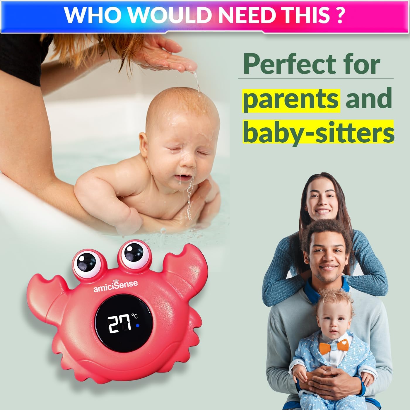 Waterproof Baby Bath Temperature Meter,Floating Toy Gift for Toddlers, Baby,Bathtub Thermometer