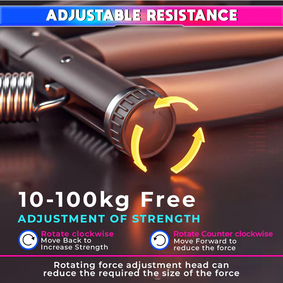 Adjustable Hand-Grip Exerciser with Digital LCD Counter, 4mm Carbon Steel Spring