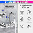 100% Pure Brass Sink Mixer Tap – Corrosion-Resistant Dual-Handle Hot & Cold Water Mixer