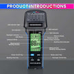 Digital Moisture Meter with LED Indicators & Flashlight Multifunctional Hygrometer with Audible Alarm & Rechargeable Battery