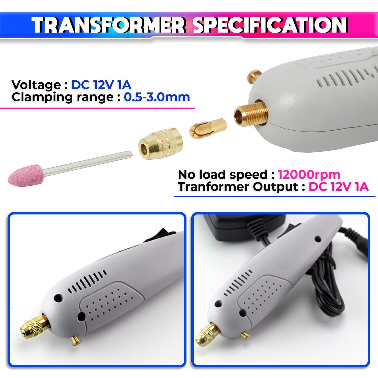 Electric Grinder Tool Kit, DIY 12000RPM Rotary Drill with 14 Pcs Accessories for Polishing, Cleaning and Engraving, 12V DC amiciKart c0tmiz-hs.myshopify.com