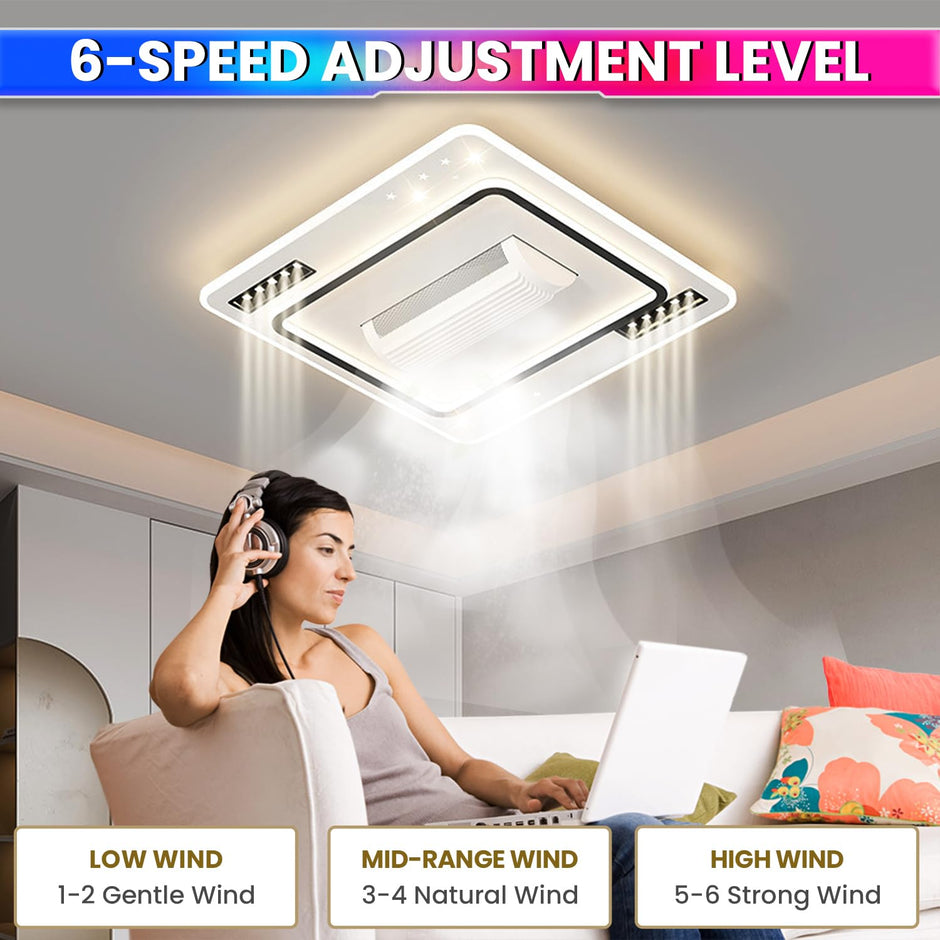 Bladeless Ceiling Fan with Integrated LED Lighting | Remote Control | Adjustable Speed & Brightness amiciKart c0tmiz-hs.myshopify.com