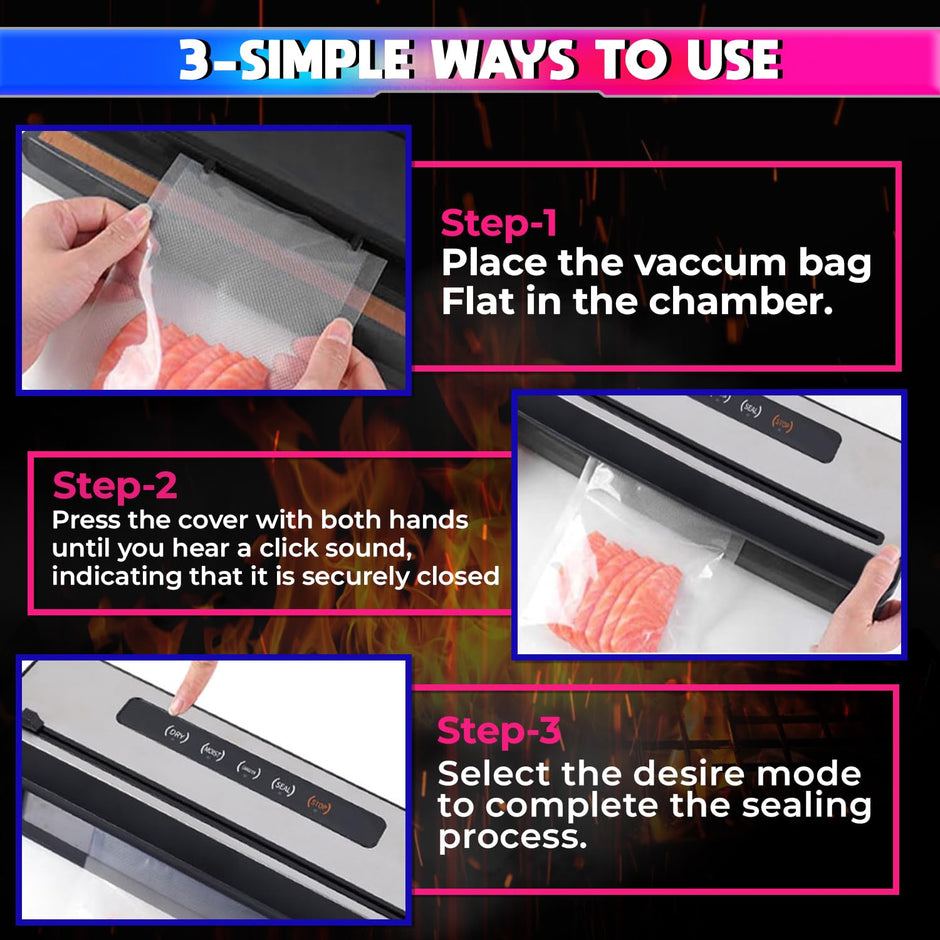 Vacuum Sealing Machine. 60kPa Automatic Food Packing with 20Pc Sealing Bags amiciKart c0tmiz-hs.myshopify.com