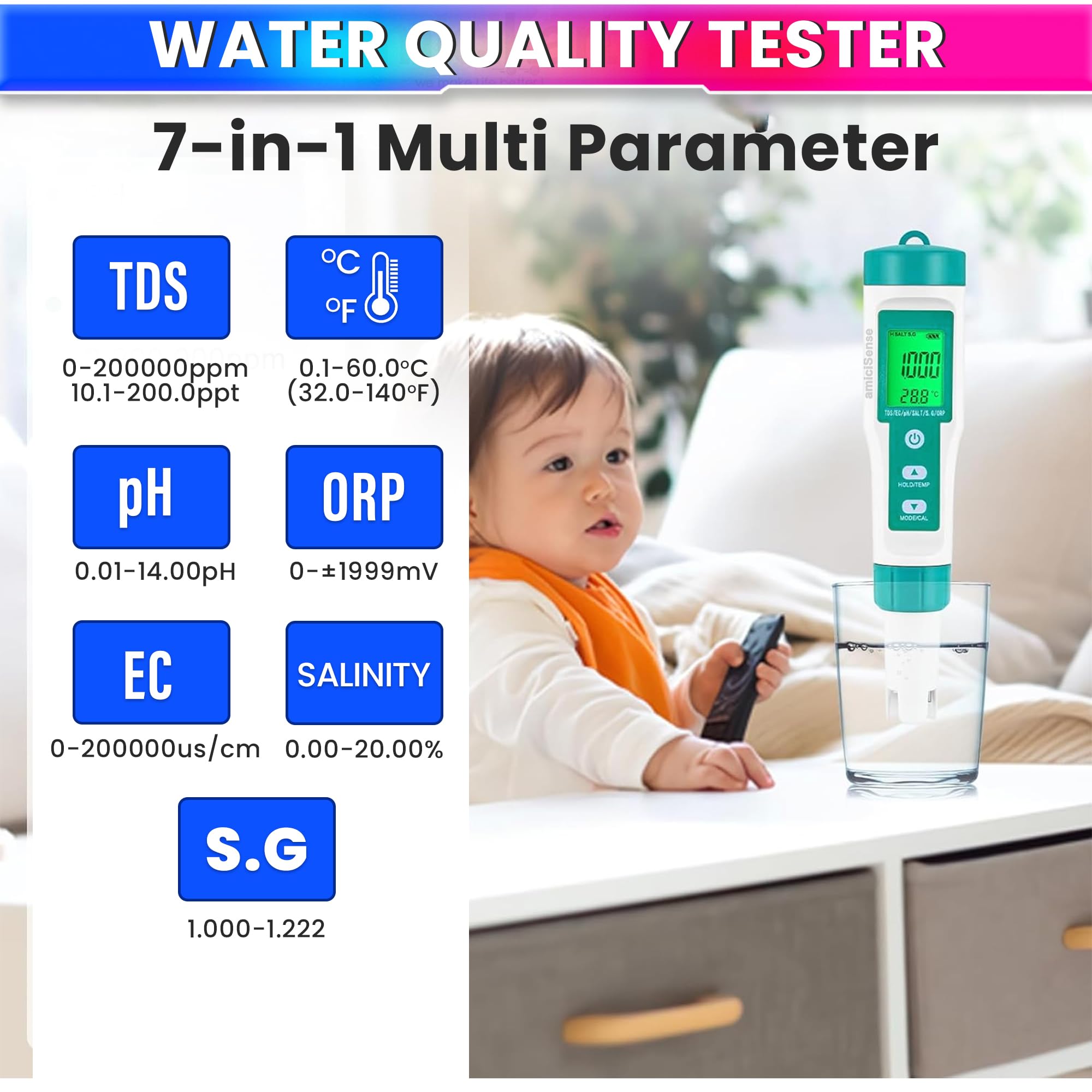 Digital Water Quality Tester TDS, EC & Temperature Meter with Auto Calibration & High Accuracy amiciKart c0tmiz-hs.myshopify.com