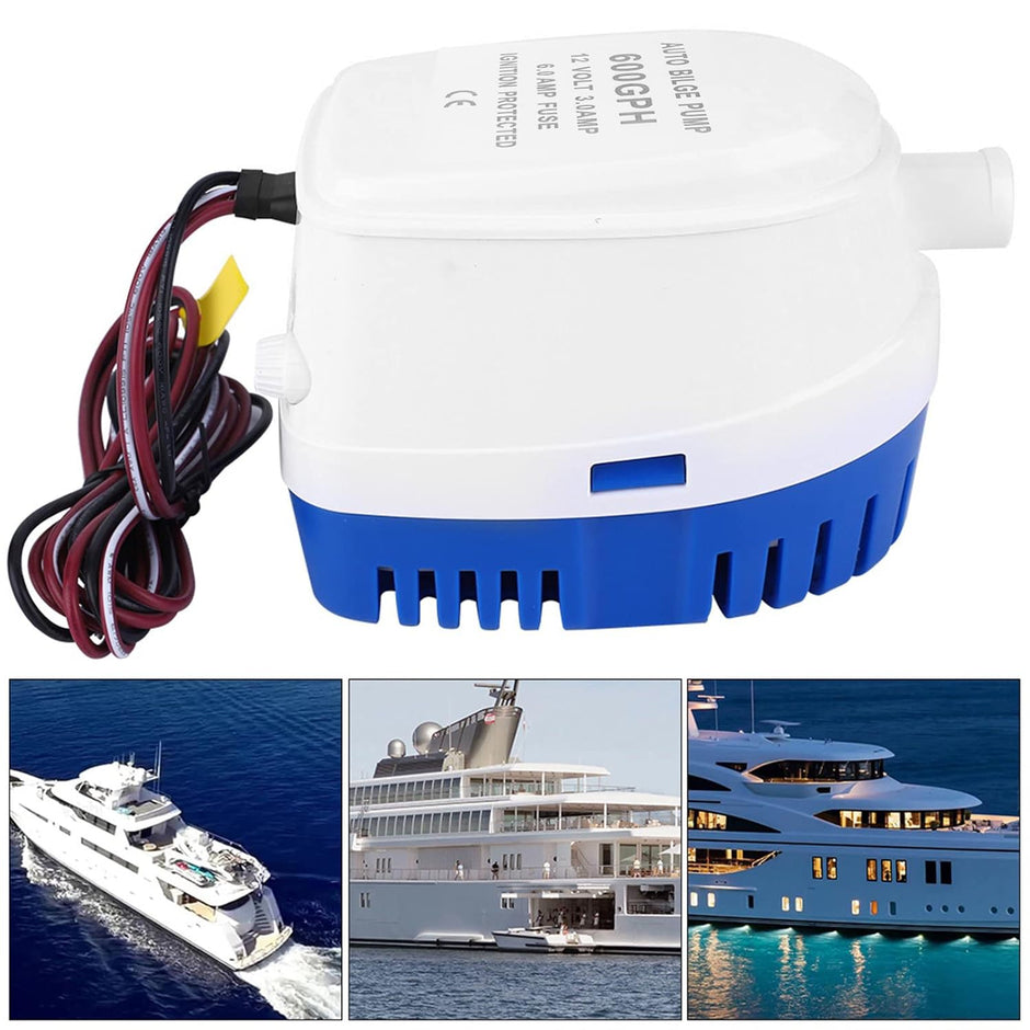 DC Bilge Pump, Automatic On/Off Switch for Water Drainage