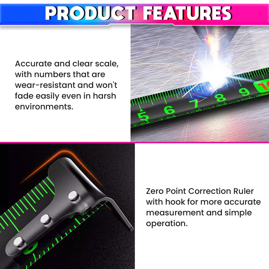 10m Auto-Locking Measuring Tape – Heavy-Duty Steel Tape with Smooth Retraction (cm Scale Only) amiciKart