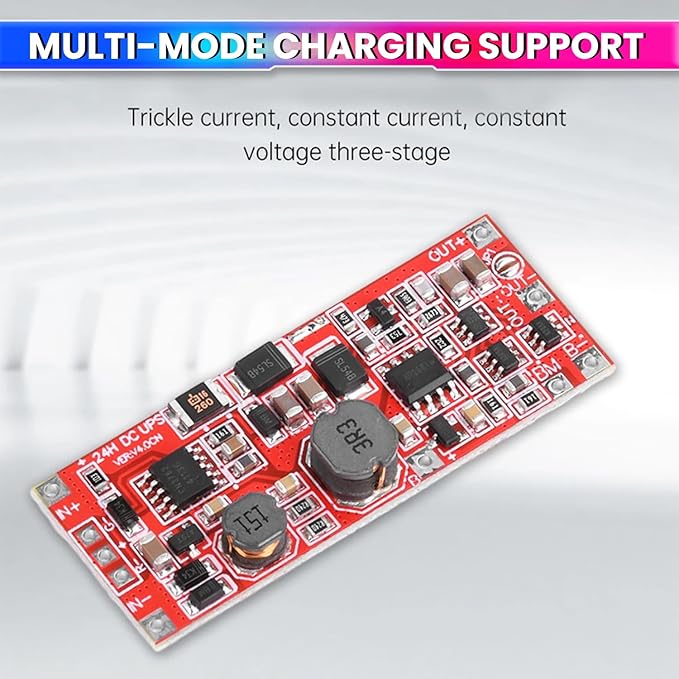 DC 12V/15V UPS Power Supply Module – 24W Backup with Step-Up Converter & Battery Protection