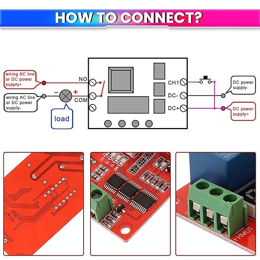 12V 10A Adjustable Time Delay Relay Module – 32 Modes Dual LED Timer Switch with Digital Display