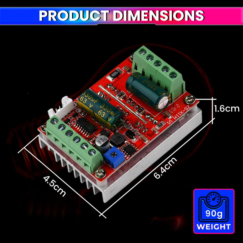 amiciSmart DC 6-60V 400W BLDC Three-Phase Brushless Motor Controller with PWM and Hall Sensor Support