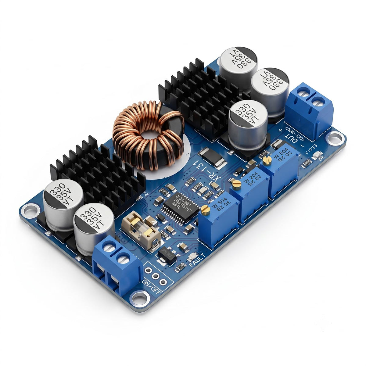 130W DC Buck-Boost Converter 5–32V to 1–30V Adjustable CV/CC Control | 10A Max | 7A Recommended Continuous