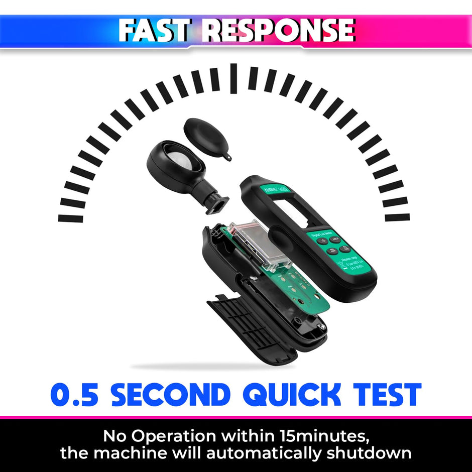 Digital Luxmeter, 200K Lux Photometer with 0.5sec Response Time with 4-Digit Digital Display