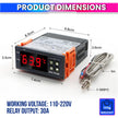 Digital Temperature Controller Thermostat Switch with K-Type Sensor