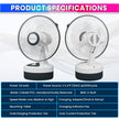Rechargeable – Portable Table Fan with 14-Hour Battery Backup, Silent Operation, Table Mount