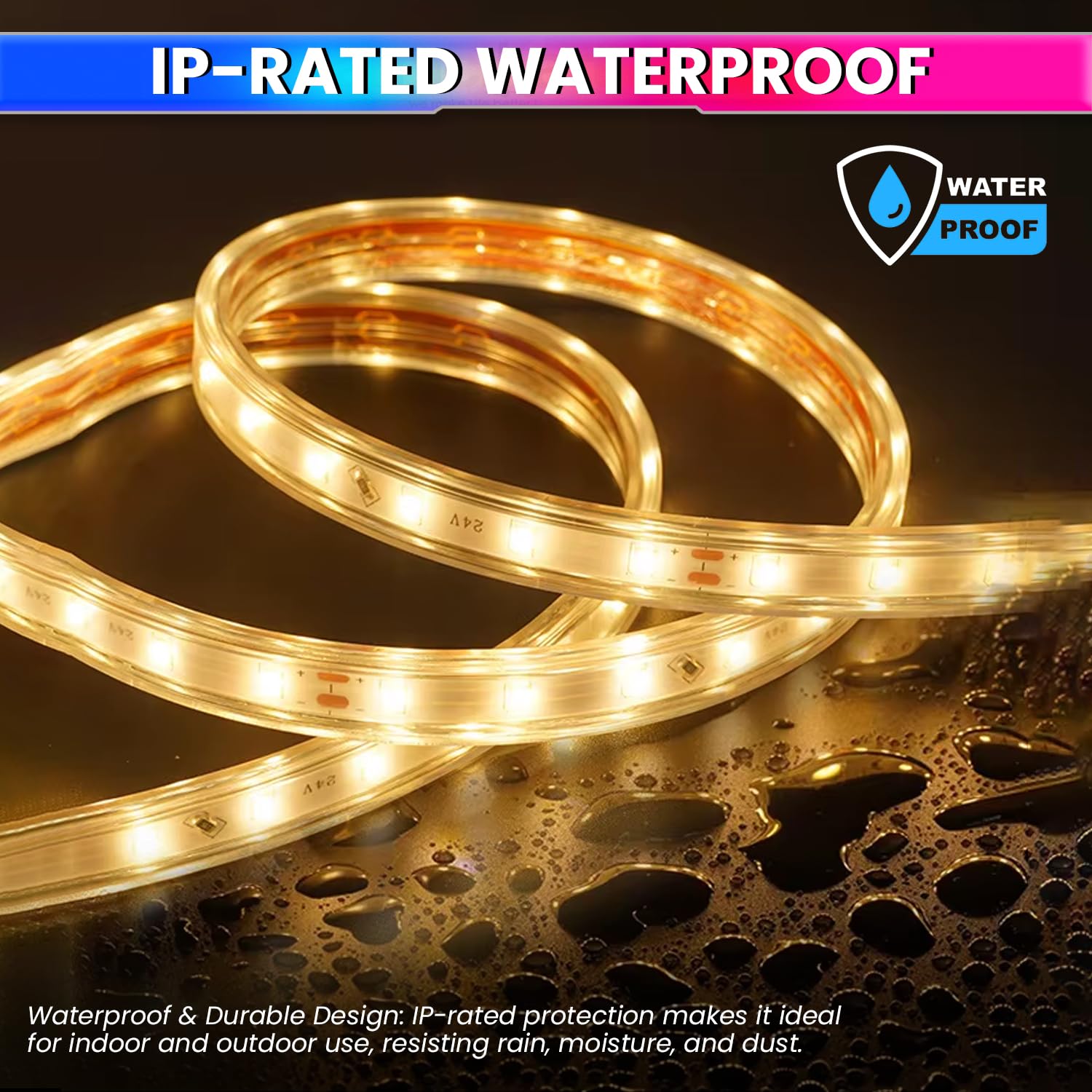 Warm White 40m LED Rope Light with Flexible & Adjustable Decorative Lighting Strip for Home Or Festive Décor (120 LEDs/m) amiciKart c0tmiz-hs.myshopify.com