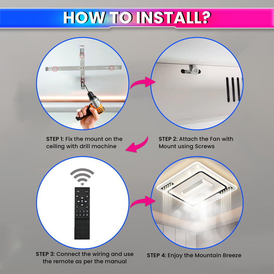 Bladeless Ceiling Fan with Integrated LED Lighting | Remote Control | Adjustable Speed & Brightness amiciKart c0tmiz-hs.myshopify.com