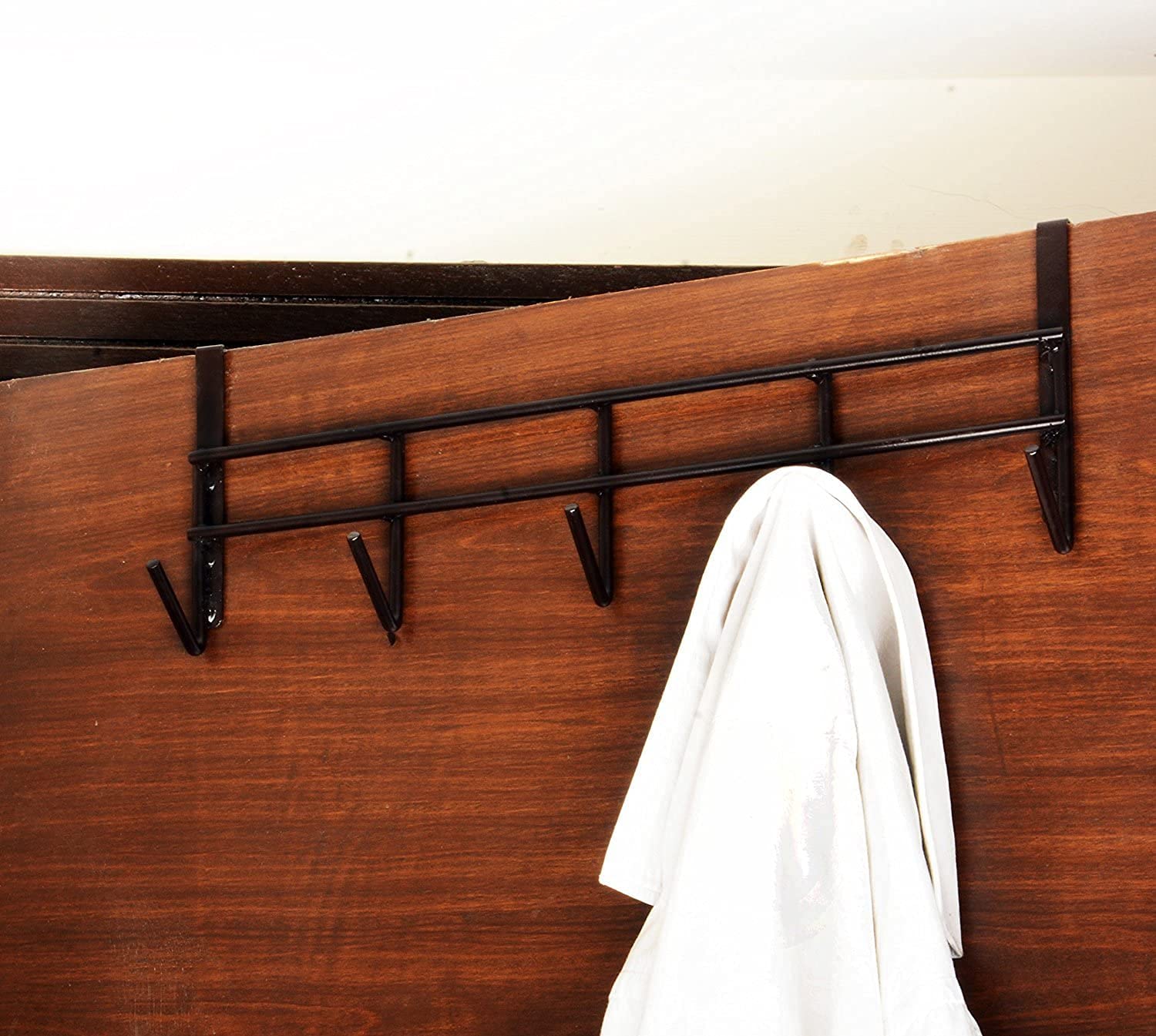 Over Door Hook Hanger- 5 Hooks, No Drill Steel Rack for 4 cm Thick Door amiciKart c0tmiz-hs.myshopify.com