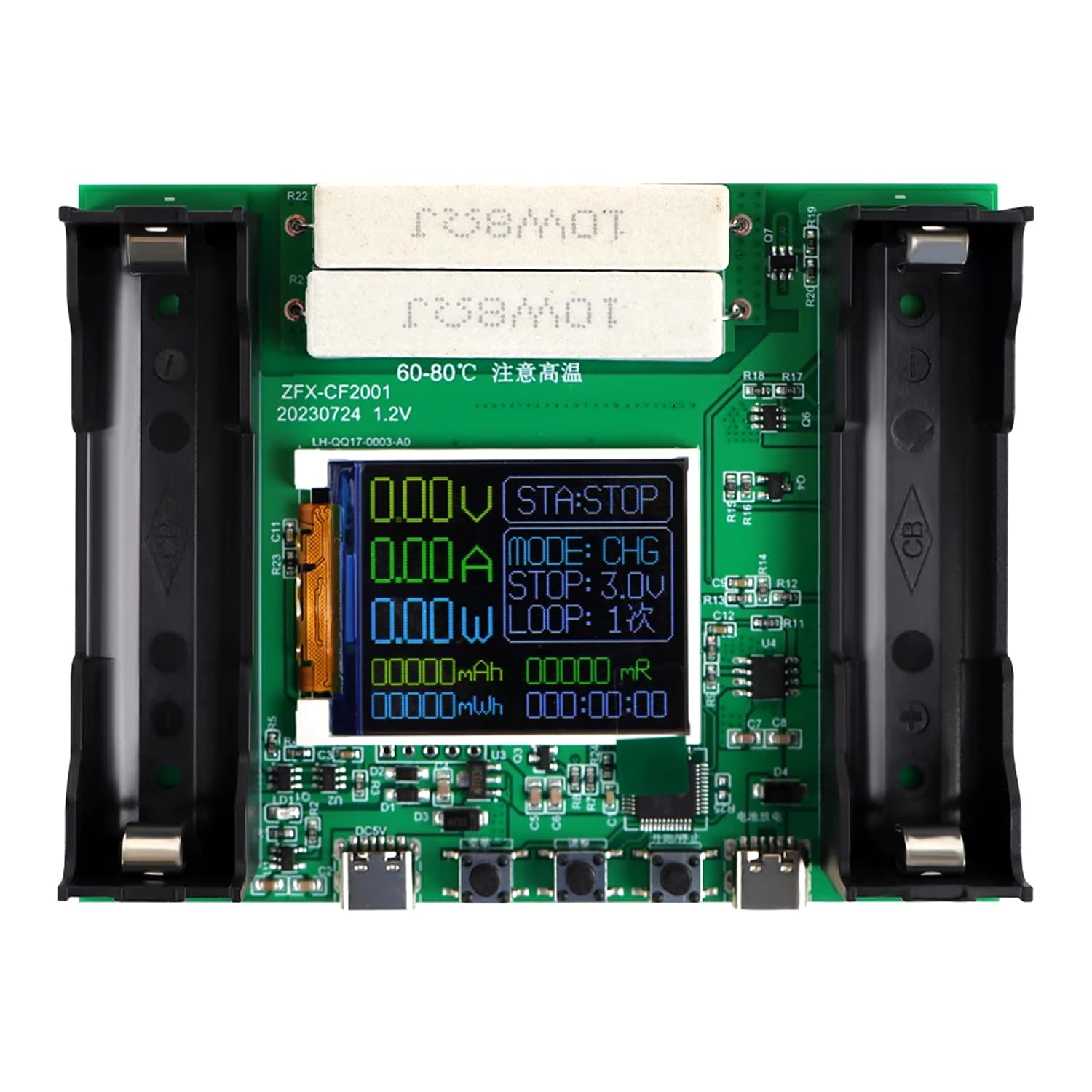Battery Capacity Tester for 18650 Type, Digital Battery Power Detector Module