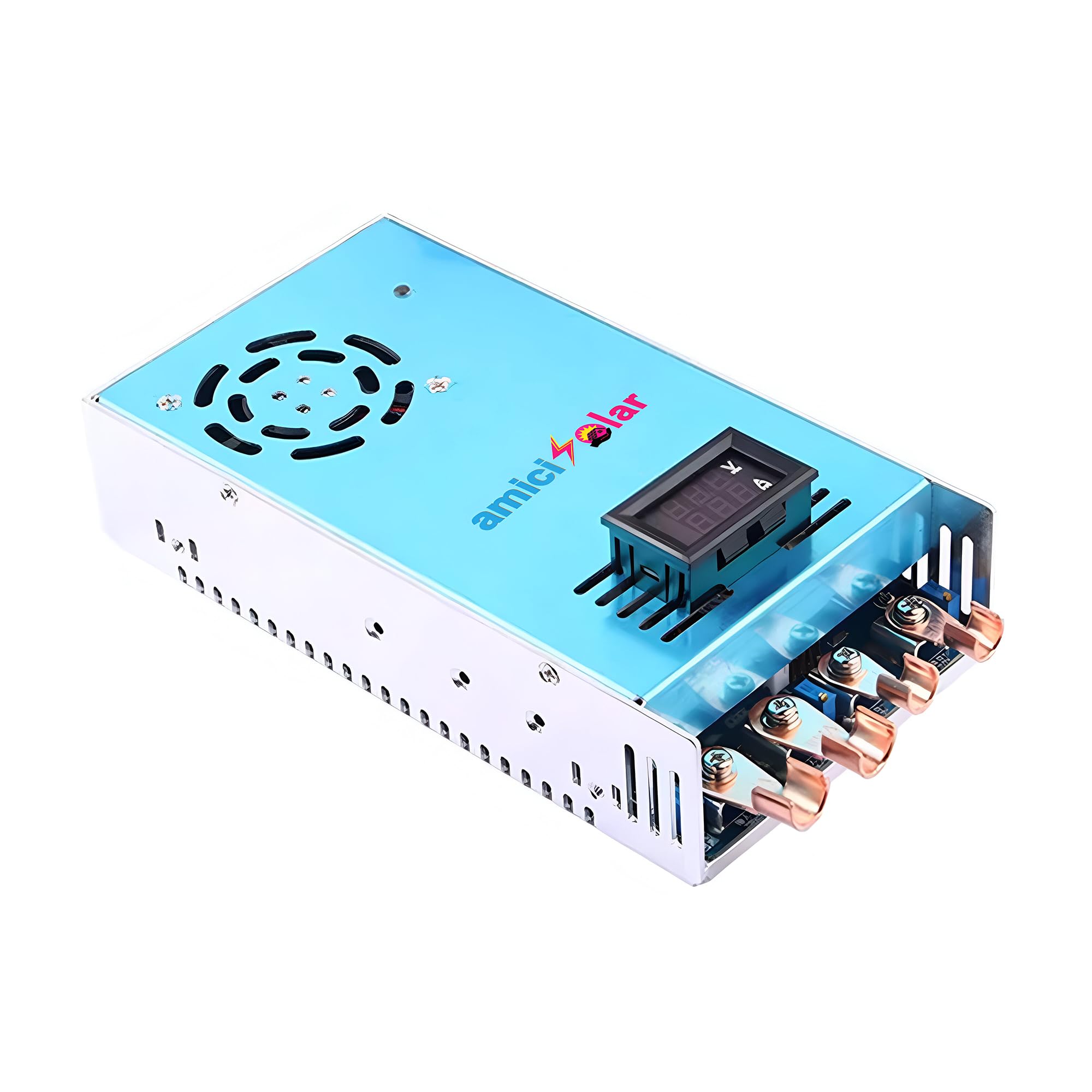 2000W 100A DC-DC Step-Up Boost Converter Adjustable Voltage Regulator with Voltmeter & Undervoltage Protection