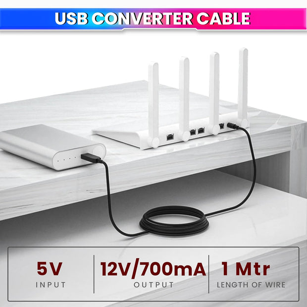 USB Power Line DC 5V to 5V Converter Adapter Cable with 2.1x5.5mm DC Plug