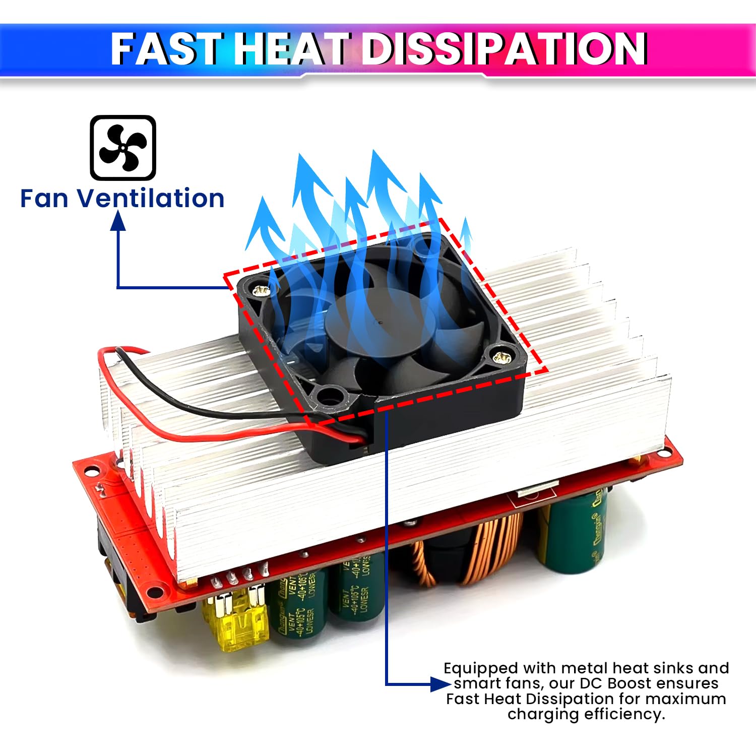 1500W 30A Boost Converter, High-Efficiency Step-Up Power Supply with Advanced Protection amiciKart