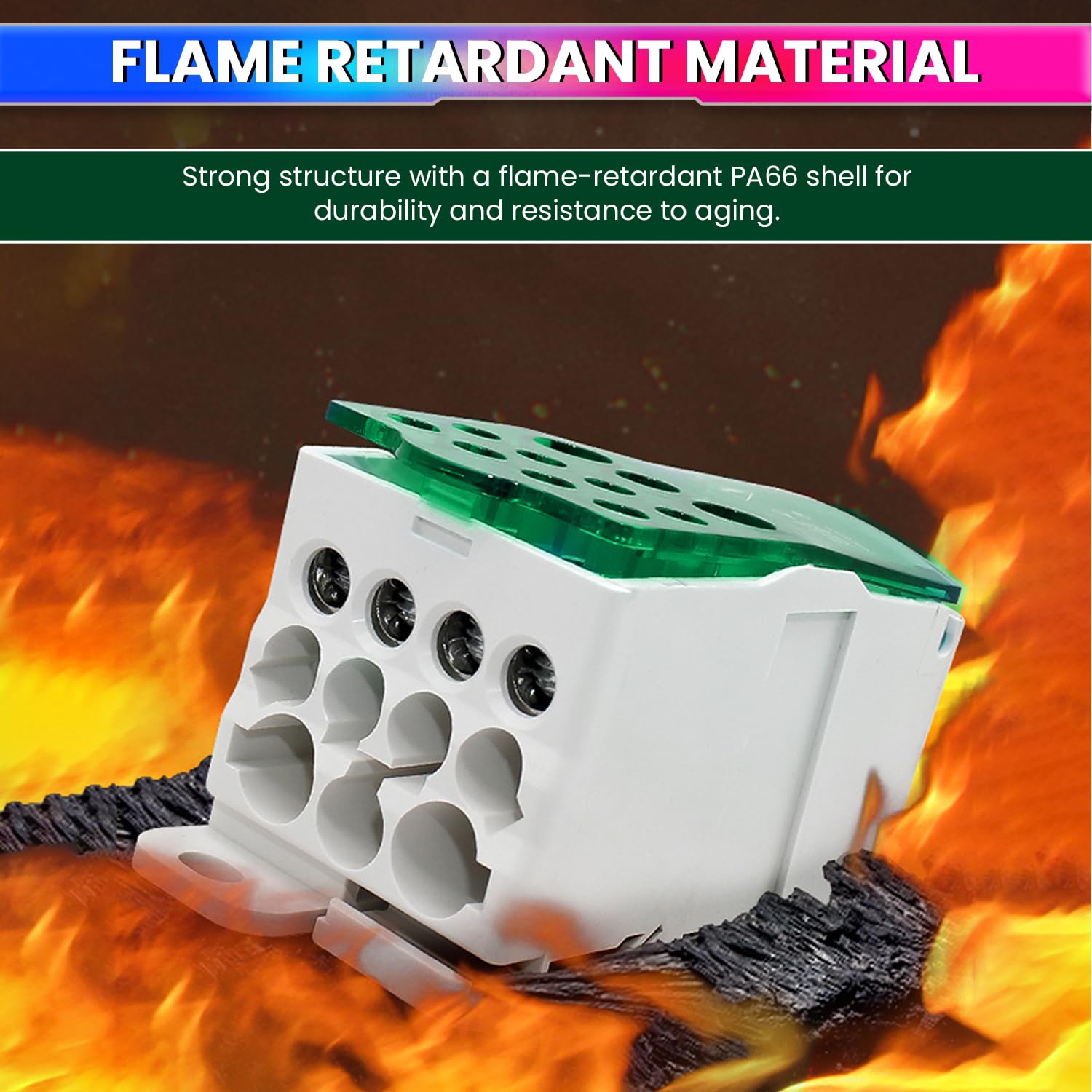 Heavy-Duty Terminal Block Junction Box | Multiple Output Ports with Brass Connectors amiciKart