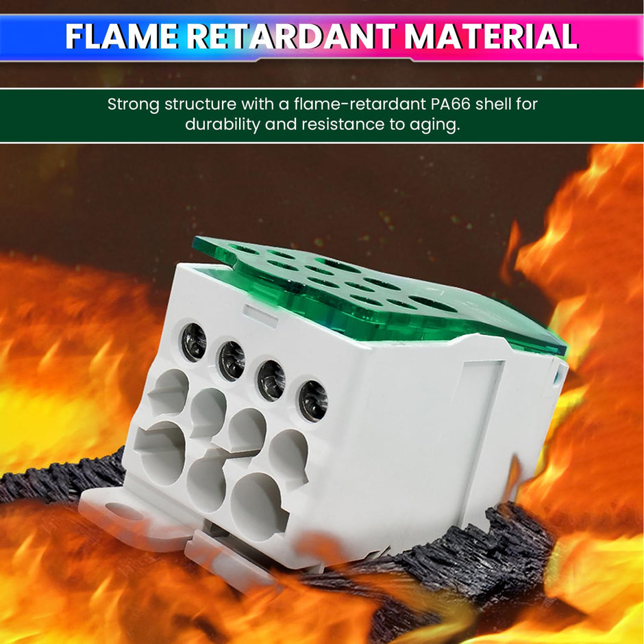 Heavy-Duty Terminal Block Junction Box | Multiple Output Ports with Brass Connectors amiciKart