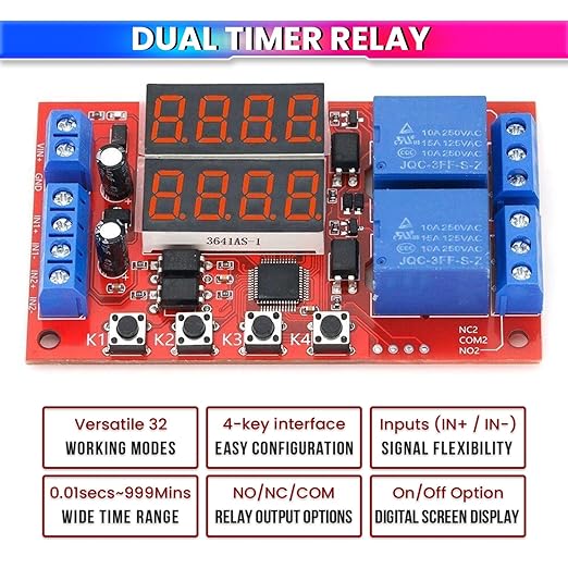 5V 10A Adjustable Time Delay Relay Module – 32 Modes Dual LED Timer Switch, Digital Display amiciKart c0tmiz-hs.myshopify.com
