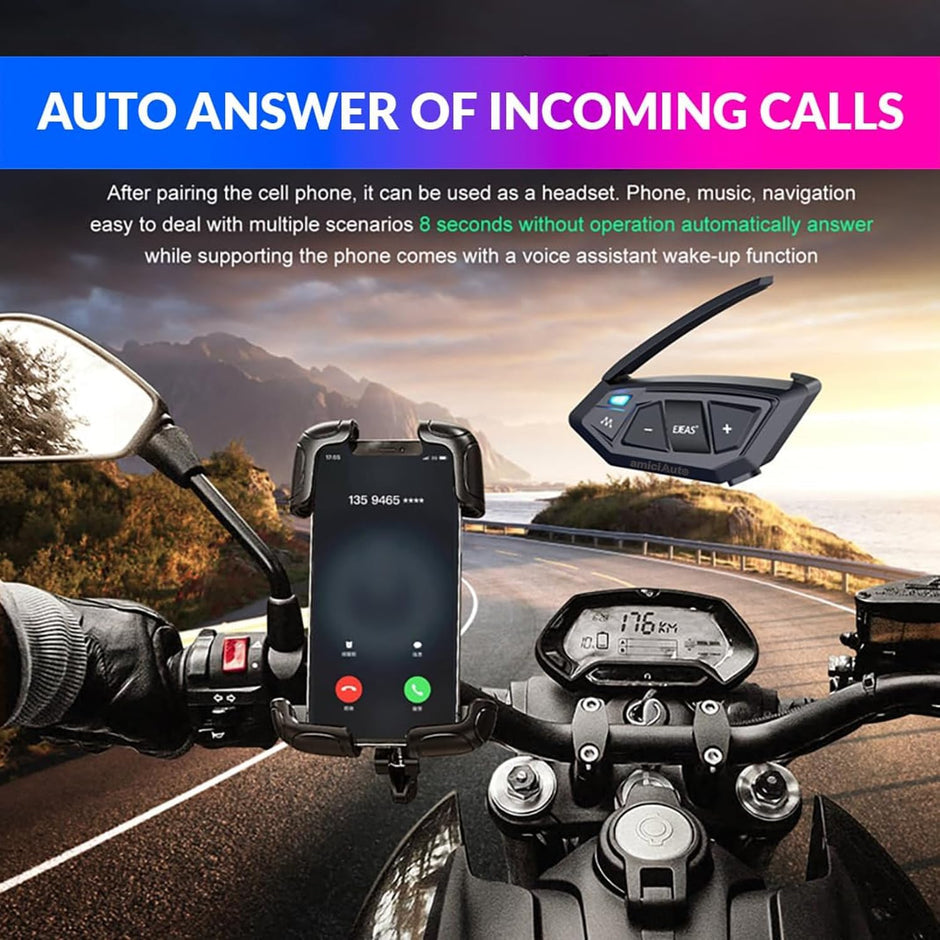 Ejeas MS20 Mesh Helmet Intercom for Bikers CVC Noise Reduction with 16 Hours Battery Life amiciKart c0tmiz-hs.myshopify.com