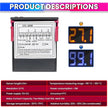 Digital Temperature Controller Thermostat with Relay Outputs for Heating & Cooling Control