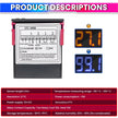 Digital Temperature Controller DC 12V Thermostat with Dual 10A Relay Outputs for Precise Heating and Cooling Control