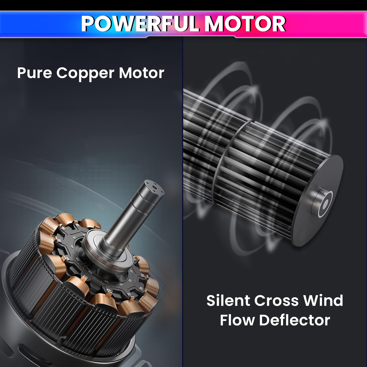 Bladeless Ceiling Fan with LED Light & Remote Control | 6-Speed Fan, 3-Color Adjustable Light