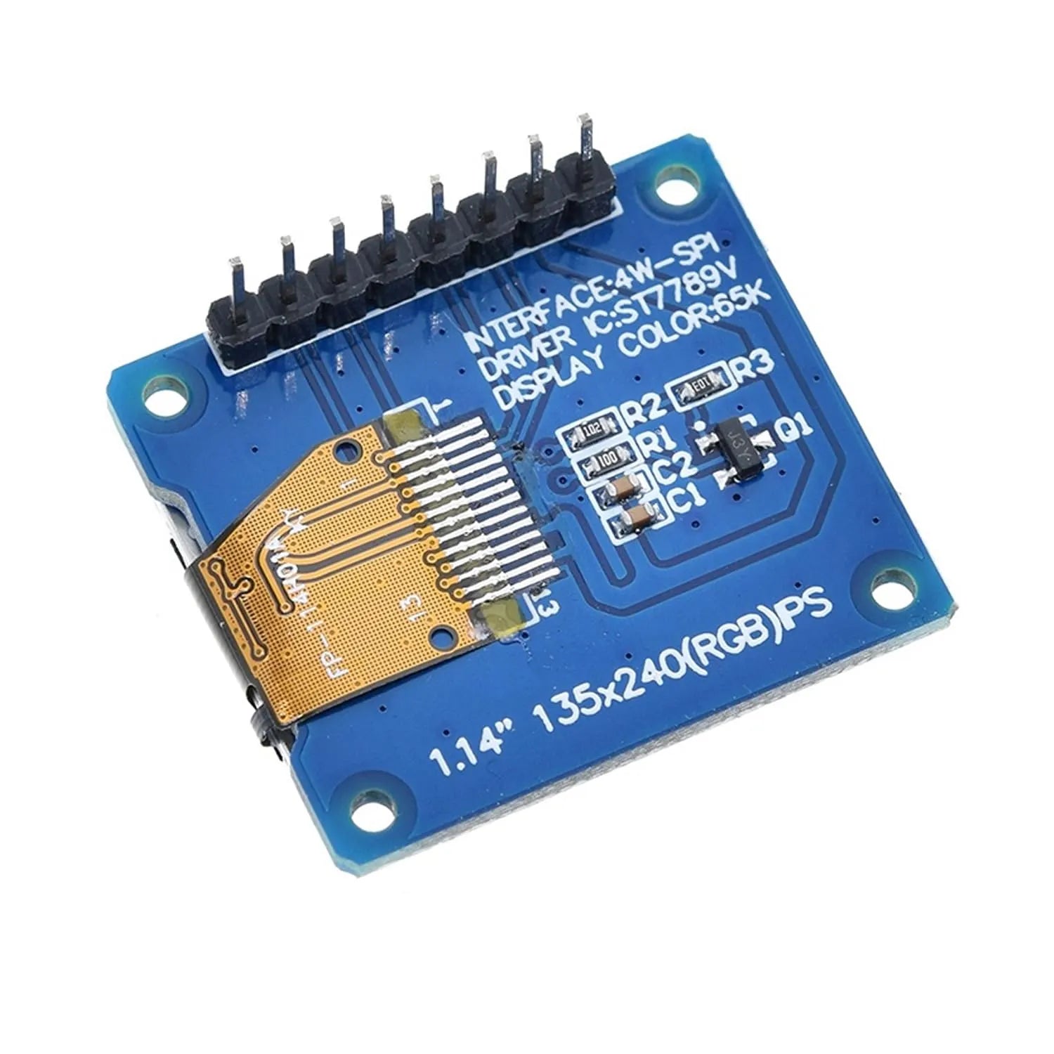 1.14 Inch IPS Full-Color TFT Display Module ST7789 Driver IC, 3.3V 8-Pin 4-Wire SPI Interface LCD Screen for Ardiuino, ESP32