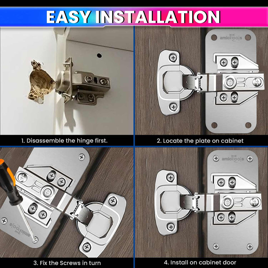 Hinge Repair Plate|Stainless Steel (SS202) Door Hinges|8 Pcs of Hinge Base Repair Plate with Screws amiciKart c0tmiz-hs.myshopify.com