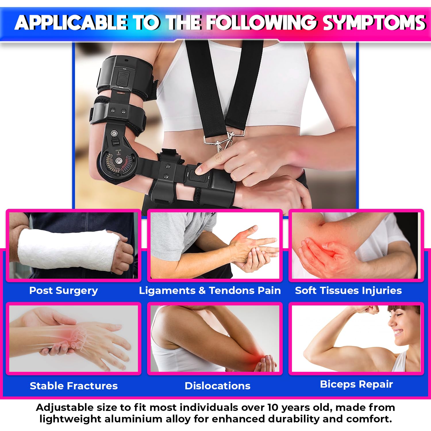 Premium Elbow Support Brace- Adjustable Length for Enhanced Comfort and Mobility amiciKart c0tmiz-hs.myshopify.com