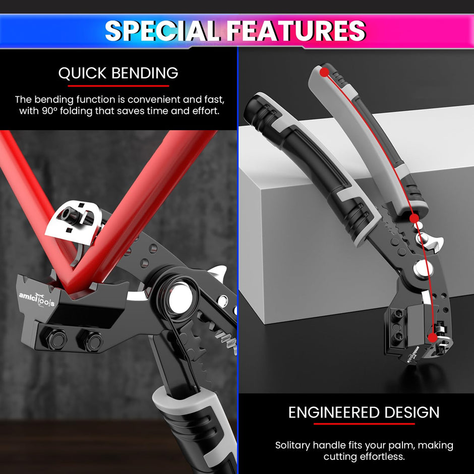 Multifunction Wire Cutter & Stripper with Safety Lock – Crimpin , Cutting Tool  Electrical Wires