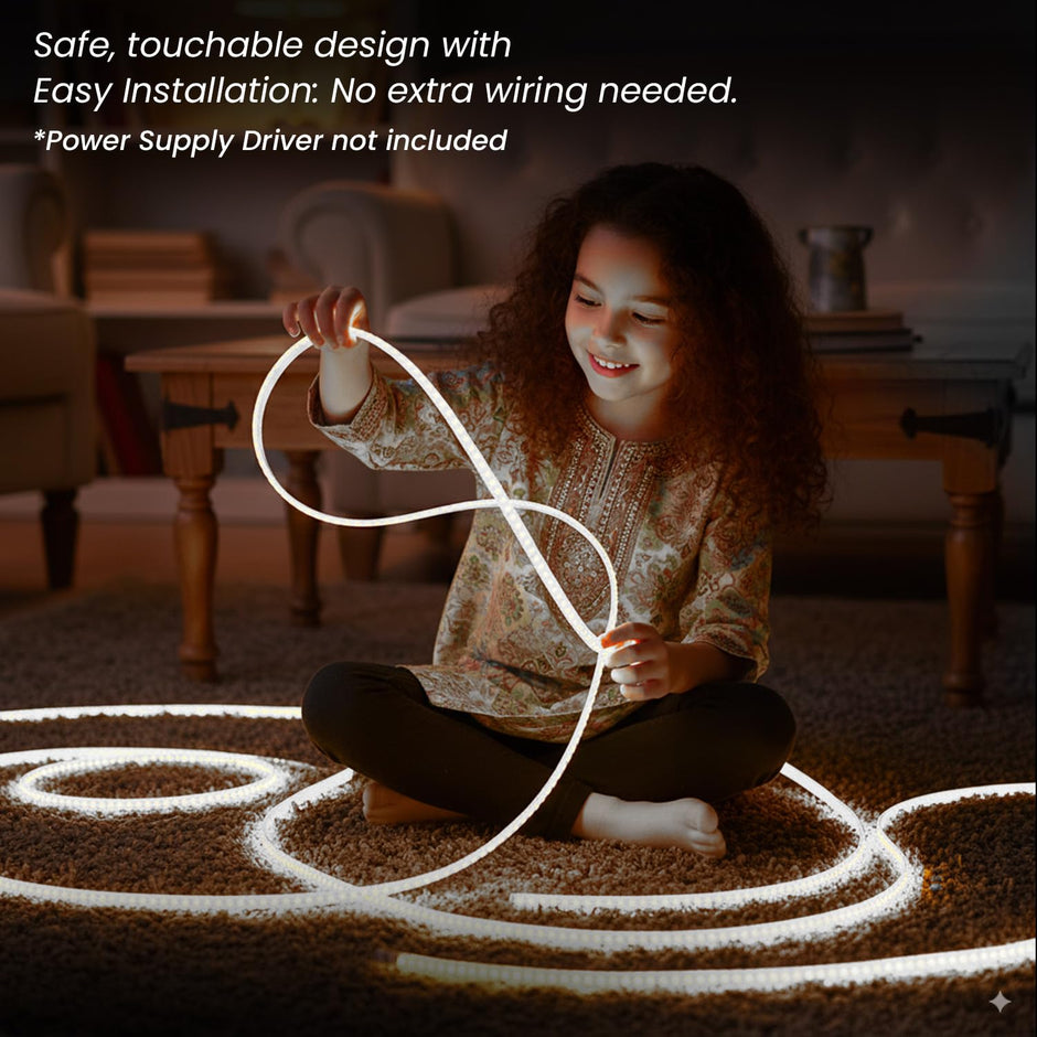 Cool White Waterproof LED Rope Light 18M Energy-Efficient Lights for Home, Events & Décor Flexible Strip with 120 LEDs/m
