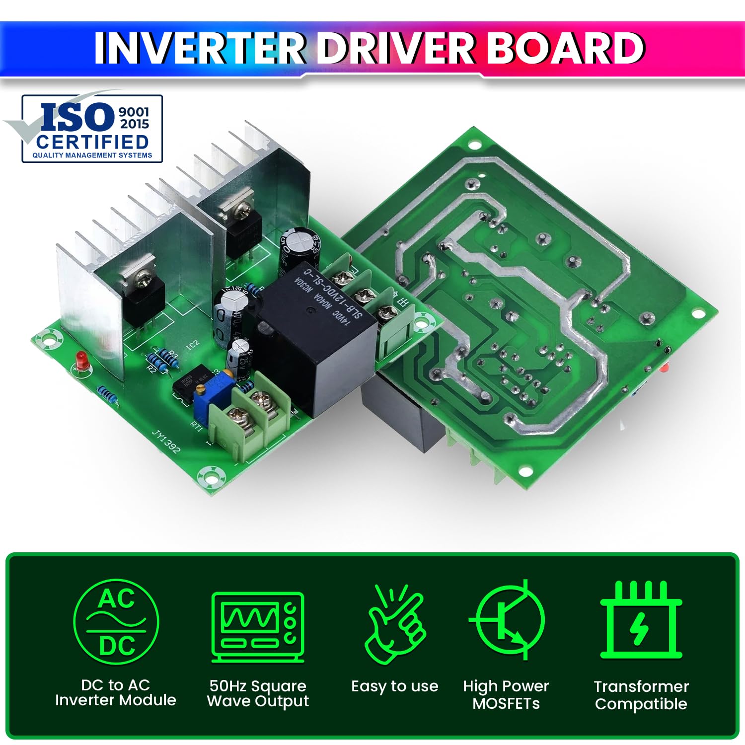 300W Inverter Driver Board | 12V DC to 220V AC Low Frequency Power Converter Module