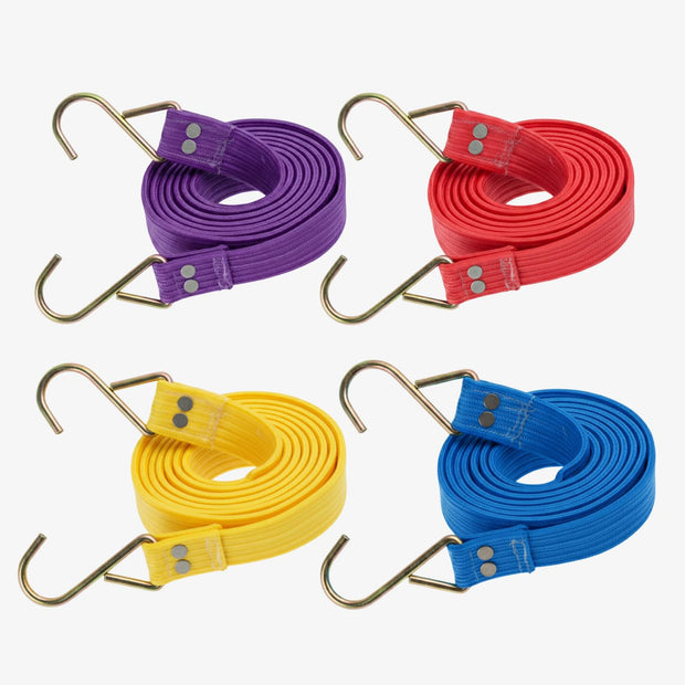 Heavy-Duty Non-Slip Straps with Steel Hooks Double-Layer Nylon Bungee Cords for Multi-Purpose Use (Random Colour)