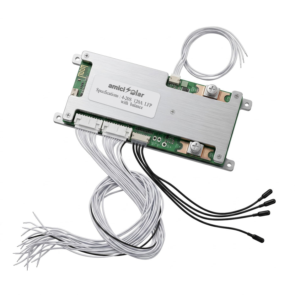 4S–20S 120A Smart BMS for LiFePO4 Battery Pack |  Cell Balancing with NTC Protection