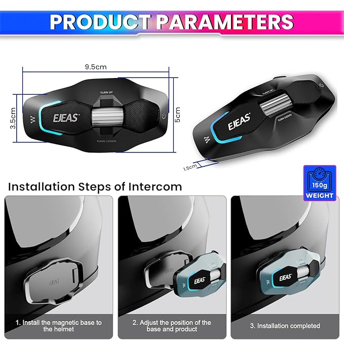 EJEAS X10 Motorcycle Bluetooth Mesh communication – 10 Rider Headset with DSP Noise Cancellation amiciKart c0tmiz-hs.myshopify.com