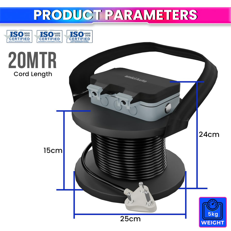EV Charging Extension Board | Digital Energy Meter | Waterproof | ON/Off Switch | Outdoor EV Charging Solution