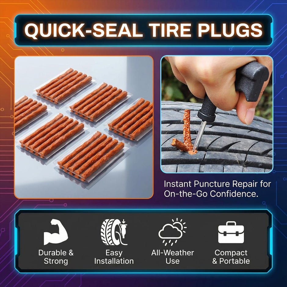 Tubeless Tyre Puncture Repair Strips for Car, Bike & Scooter | (60 Strips Pack)