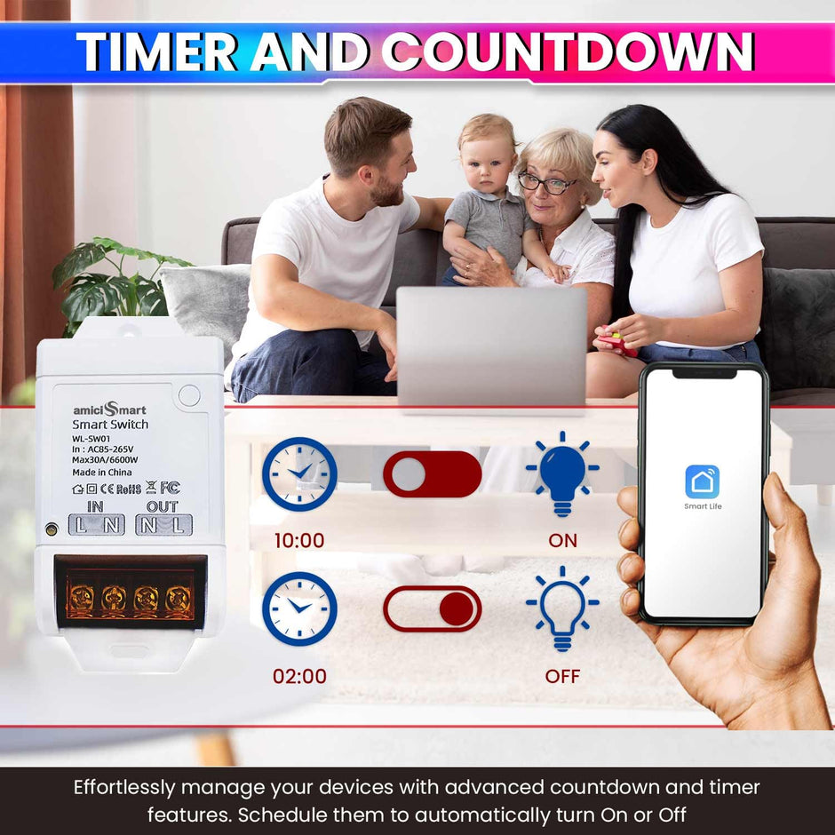 WiFi Smart Switch 30A – Works with Alexa, Google, SmartLife App | 6600W Timer Switch amiciKart c0tmiz-hs.myshopify.com