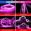 Pink Waterproof LED Rope Light 18M Energy-Efficient Lights for Home, Events & Décor Flexible Strip with 120 LEDs/m amiciKart c0tmiz-hs.myshopify.com