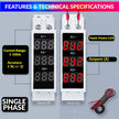 Ac 80~500V  Mini Current Tester With Led Display 35Mm Din Rail Mounted amiciKart