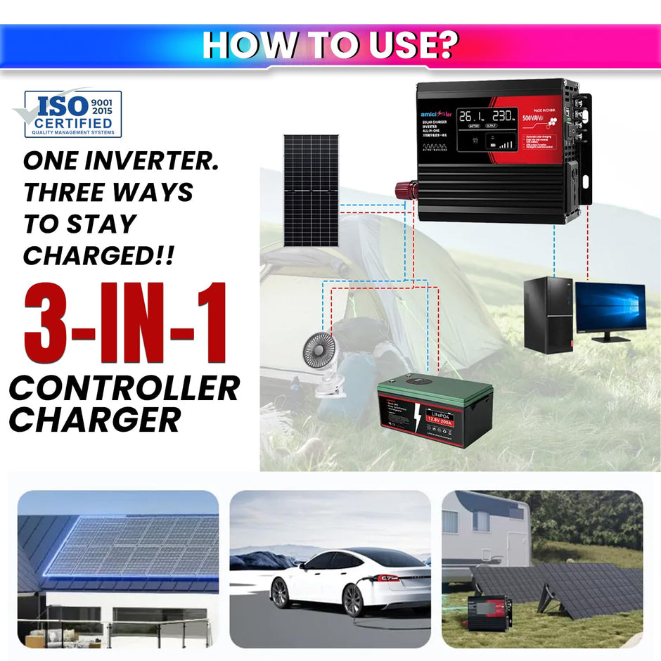 Off-Grid Solar Inverter | AC Modified Wave Converter with Built-in PWM Controller | for Solar Panels