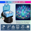 EV Charging Extension with Digital Meter & Voltage Protector, 10M Cable, IP66, 16A Pl