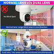 Dual Lens 360° + 90° CCTV Camera with Night Vision, Two-Way Audio, Motion Alerts, WiFi App Control 220VAC