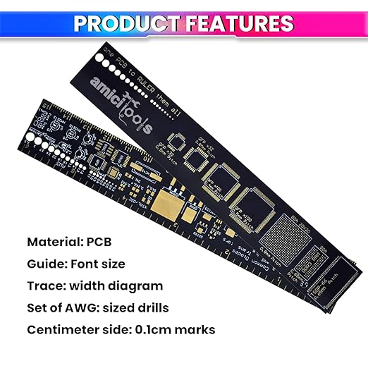 PCB Ruler – Gold-Plated FR4 Circuit Board Reference Tool, 15cm with Footprints & Pinouts amiciKart c0tmiz-hs.myshopify.com